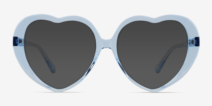 Suki Crystal Blue AcetateEyeglass Frames from EyeBuyDirect, with Tinted Lenses