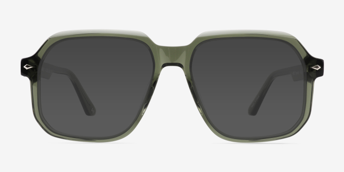 Everest Crystal Green Alternative MaterialsEyeglass Frames from EyeBuyDirect, with Tinted Lenses