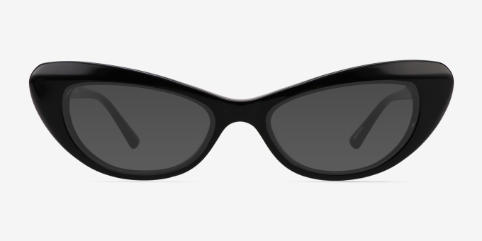 Leena Black AcetateEyeglass Frames from EyeBuyDirect, with Tinted Lenses