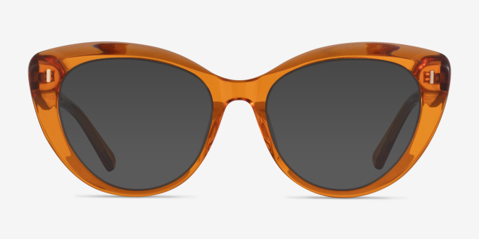 Kitty Crystal Orange AcetateEyeglass Frames from EyeBuyDirect, with Tinted Lenses