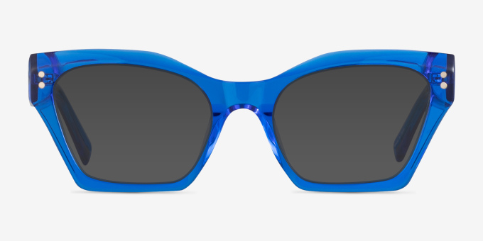 Elisa Crystal Blue AcétateMontures de lunettes de vue d'EyeBuyDirect, Avec des Verres Teintés