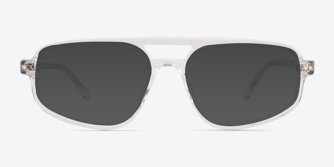 Meditate Crystal Clear AcetateEyeglass Frames from EyeBuyDirect, with Tinted Lenses