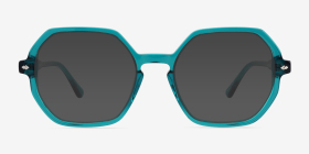 Attract Green Blue Acetate Eyeglass Frames from EyeBuyDirect, with Tinted Lenses