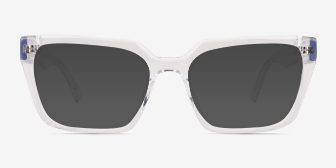 Wisdom Transparent AcétateMontures de lunettes de vue d'EyeBuyDirect, Avec des Verres Teintés
