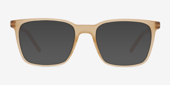 Accelerate Matte Crystal Brown PlasticEyeglass Frames from EyeBuyDirect, with Tinted Lenses
