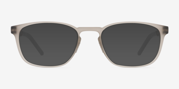 Attain Matte Crystal Gray PlasticEyeglass Frames from EyeBuyDirect, with Tinted Lenses