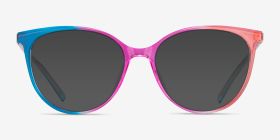Positivity Purple Pink Rainbow Plastique Montures de lunettes de vue d'EyeBuyDirect, with Tinted Lenses