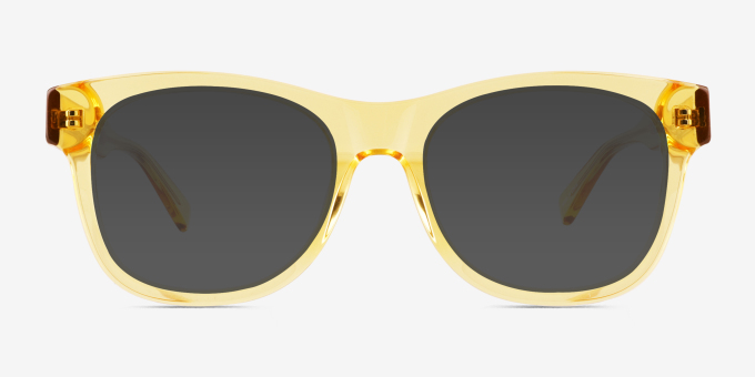 Abe Clear Yellow AcetateEyeglass Frames from EyeBuyDirect, with Tinted Lenses