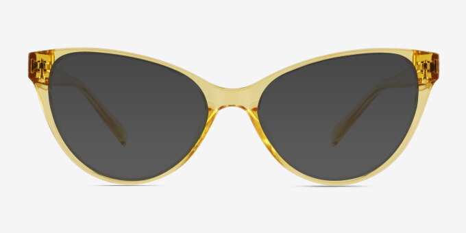 Lantana Clear Yellow PlasticEyeglass Frames from EyeBuyDirect, with Tinted Lenses