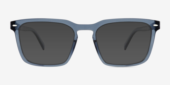 Cloudburst Clear Gray PlasticEyeglass Frames from EyeBuyDirect, with Tinted Lenses