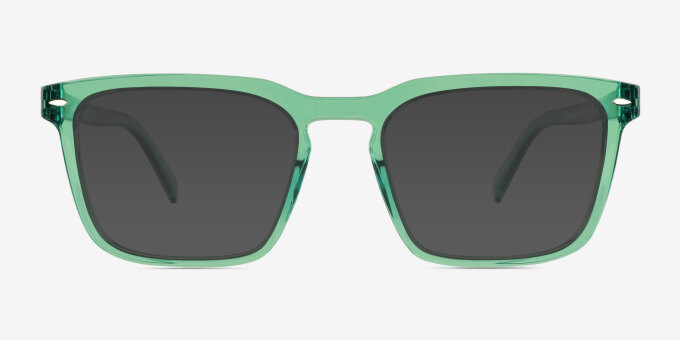 Cloudburst Clear Green PlasticEyeglass Frames from EyeBuyDirect, with Tinted Lenses