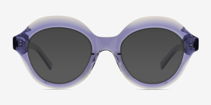 Magritte Clear Purple Alternative MaterialsEyeglass Frames from EyeBuyDirect, with Tinted Lenses