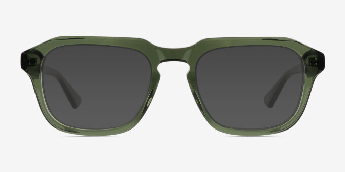 Carrington Clear Green Alternative MaterialsEyeglass Frames from EyeBuyDirect, with Tinted Lenses