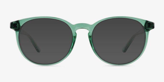 Bubbles Clear Green PlasticEyeglass Frames from EyeBuyDirect, with Tinted Lenses