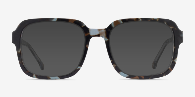 Trouble Blue Tortoise Clear AcetateEyeglass Frames from EyeBuyDirect, with Tinted Lenses