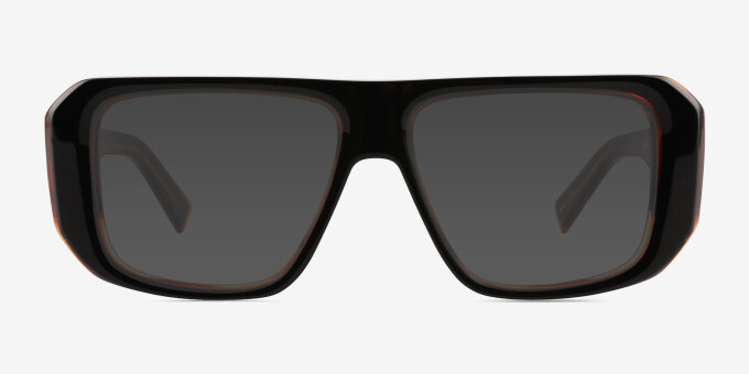Risk Black Tortoise AcetateEyeglass Frames from EyeBuyDirect, with Tinted Lenses