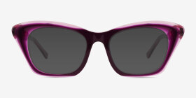 Havoc Clear Purple Acétate Montures de lunettes de vue d'EyeBuyDirect, with Tinted Lenses