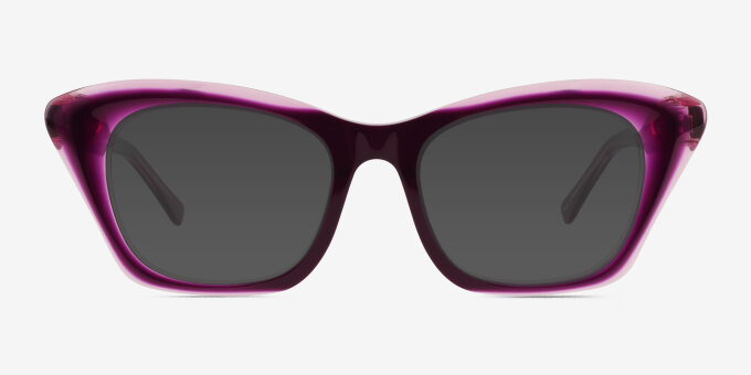 Havoc Clear Purple AcetateEyeglass Frames from EyeBuyDirect, with Tinted Lenses
