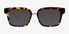 Mayhem Clear Tortoise Acétate Montures de lunettes de vue d'EyeBuyDirect, with Tinted Lenses
