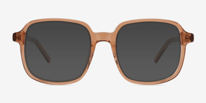 Gaston Clear Brown AcétateMontures de lunettes de vue d'EyeBuyDirect, Avec des Verres Teintés