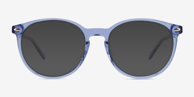 Lit Clear Blue AcetateEyeglass Frames from EyeBuyDirect, with Tinted Lenses