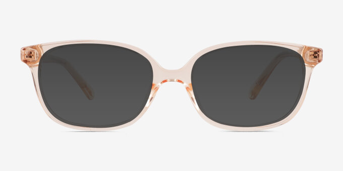Ferb Clear Champagne PlasticEyeglass Frames from EyeBuyDirect, with Tinted Lenses