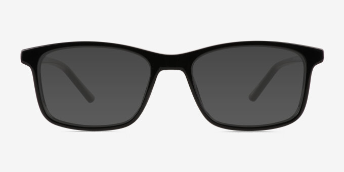 Zippy Shiny Black PlasticEyeglass Frames from EyeBuyDirect, with Tinted Lenses