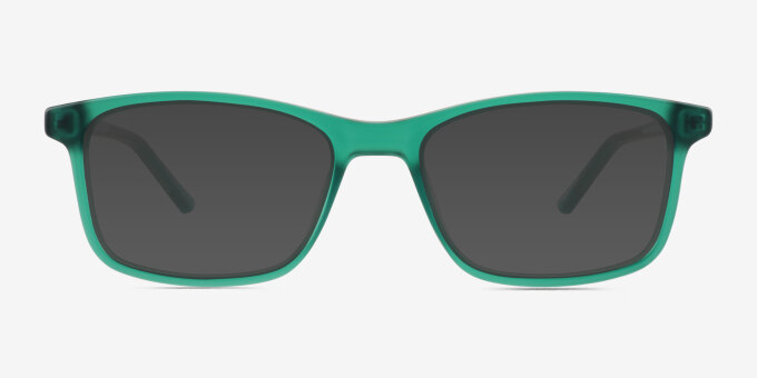 Zippy Matte Clear Green PlasticEyeglass Frames from EyeBuyDirect, with Tinted Lenses