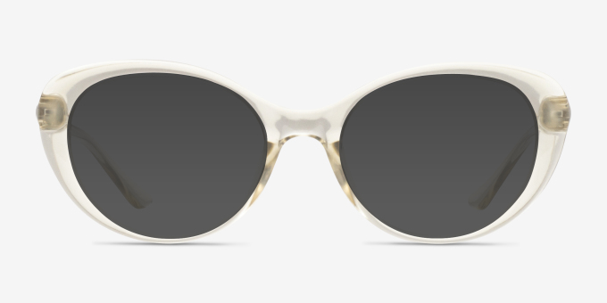Sunburst Clear Yellow PlasticEyeglass Frames from EyeBuyDirect, with Tinted Lenses