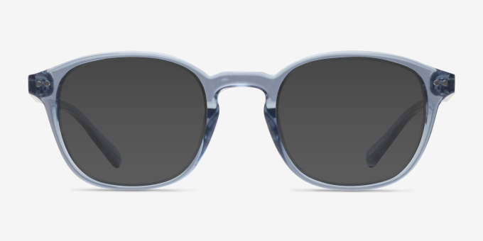 Skydrop Clear Gray PlasticEyeglass Frames from EyeBuyDirect, with Tinted Lenses