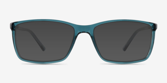 Sterling Shiny Clear Green PlasticEyeglass Frames from EyeBuyDirect, with Tinted Lenses