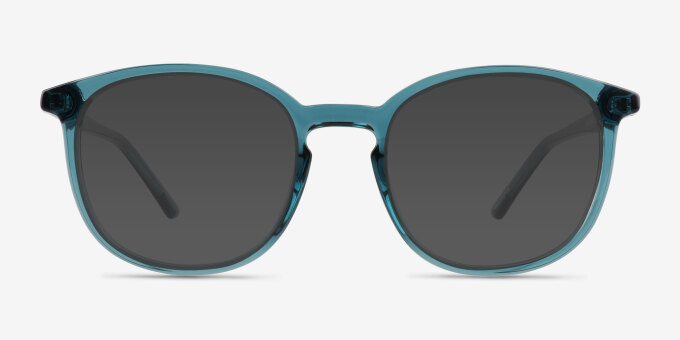 Adler Shiny Clear Green PlasticEyeglass Frames from EyeBuyDirect, with Tinted Lenses