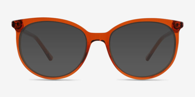 Everly Clear Orange PlasticEyeglass Frames from EyeBuyDirect, with Tinted Lenses