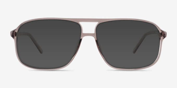 Baylor Clear Gray PlasticEyeglass Frames from EyeBuyDirect, with Tinted Lenses
