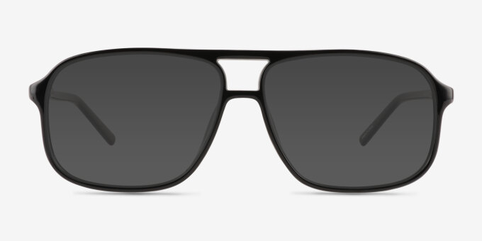 Baylor Shiny Black PlasticEyeglass Frames from EyeBuyDirect, with Tinted Lenses