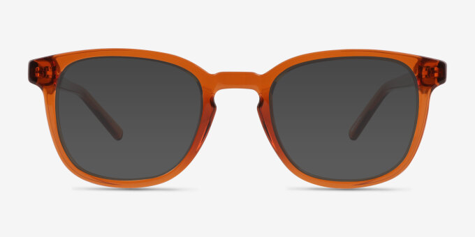 Tegan Clear Orange PlasticEyeglass Frames from EyeBuyDirect, with Tinted Lenses