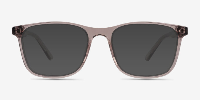 Thayer Clear Gray PlasticEyeglass Frames from EyeBuyDirect, with Tinted Lenses