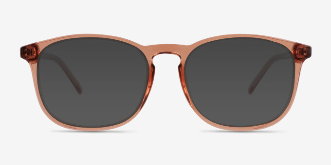 Larkin Clear Brown PlasticEyeglass Frames from EyeBuyDirect, with Tinted Lenses