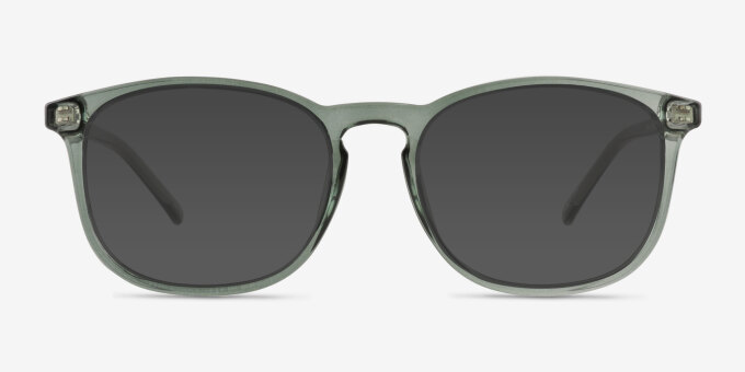 Larkin Clear Green PlasticEyeglass Frames from EyeBuyDirect, with Tinted Lenses
