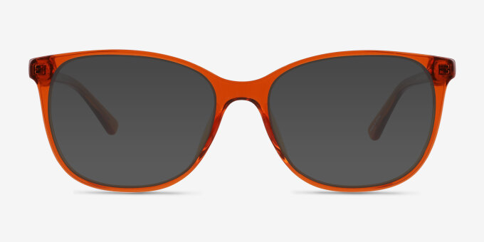 Kieran Clear Orange PlasticEyeglass Frames from EyeBuyDirect, with Tinted Lenses