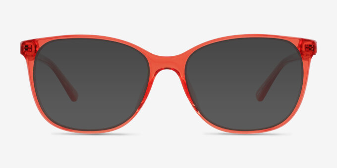 Kieran Clear Pink PlasticEyeglass Frames from EyeBuyDirect, with Tinted Lenses