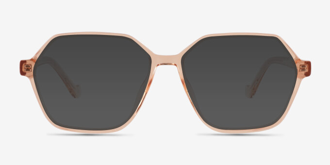 Caelan Clear Champagne PlasticEyeglass Frames from EyeBuyDirect, with Tinted Lenses
