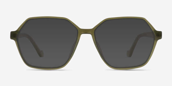 Caelan Clear Green PlasticEyeglass Frames from EyeBuyDirect, with Tinted Lenses