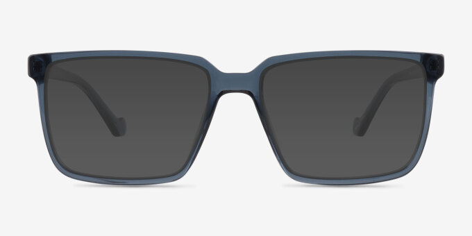 Seraph Clear Blue PlasticEyeglass Frames from EyeBuyDirect, with Tinted Lenses
