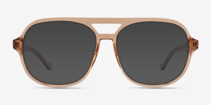Eris Clear Brown PlasticEyeglass Frames from EyeBuyDirect, with Tinted Lenses