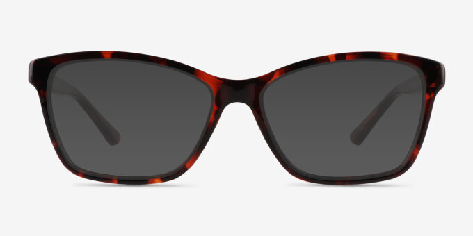 Marlowe Tortoise PlasticEyeglass Frames from EyeBuyDirect, with Tinted Lenses