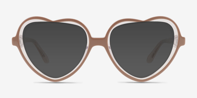 Sweetheart Pink AcetateEyeglass Frames from EyeBuyDirect, with Tinted Lenses