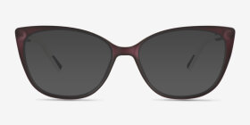 Ign Crystal Dark Purple Plastique Montures de lunettes de vue d'EyeBuyDirect, with Tinted Lenses