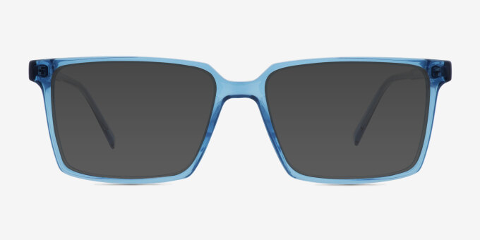 Roll Blue PlasticEyeglass Frames from EyeBuyDirect, with Tinted Lenses