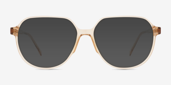 Serene Clear Orange PlasticEyeglass Frames from EyeBuyDirect, with Tinted Lenses